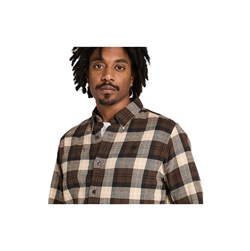 CAMICIA A QUADRI IN FLANELLA CHOCO BROWN